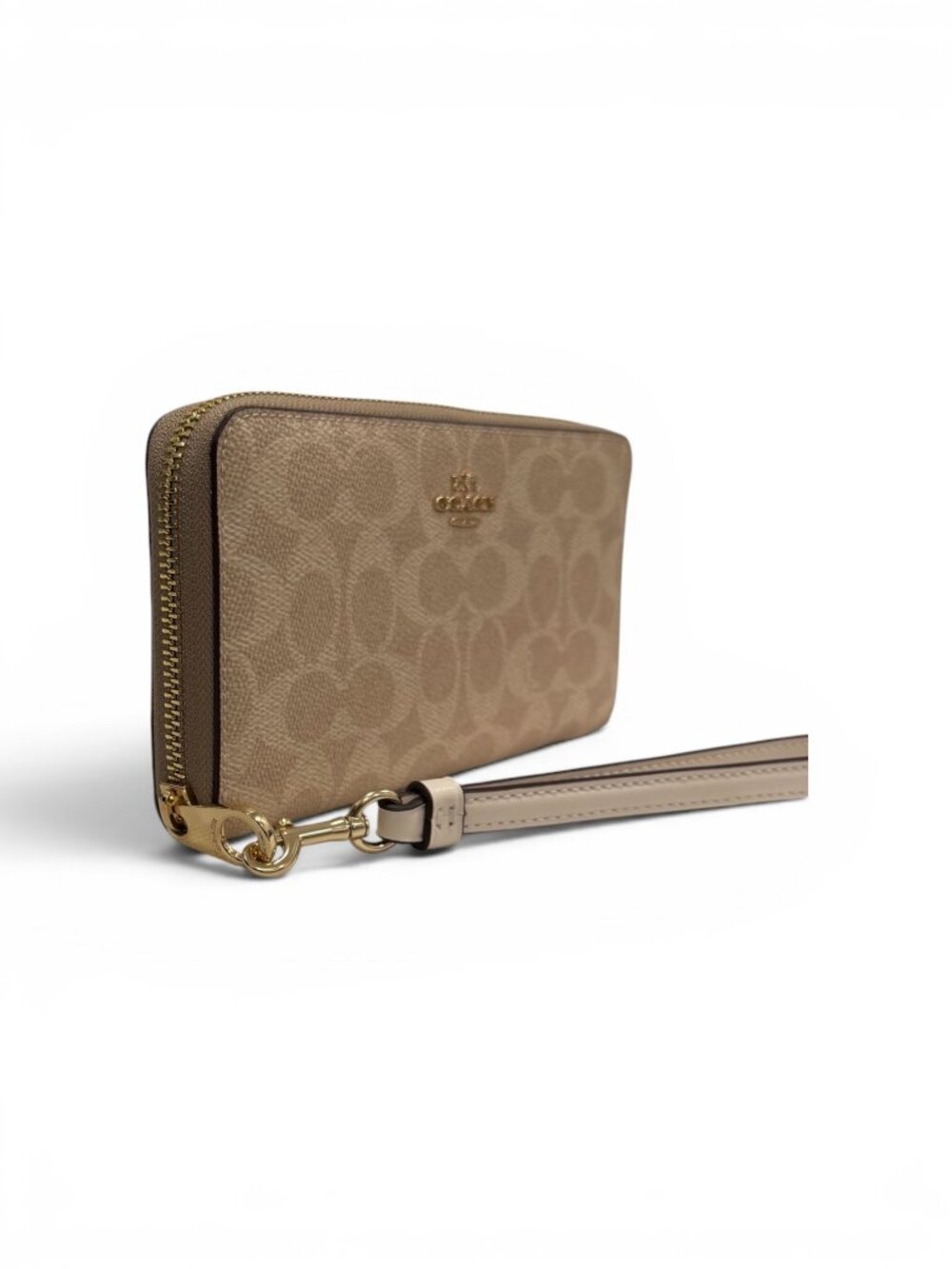 NWT Coach Long Zip Around Wallet CW778 Signature Canvas,Sand/Chalk - Picture 3 of 11